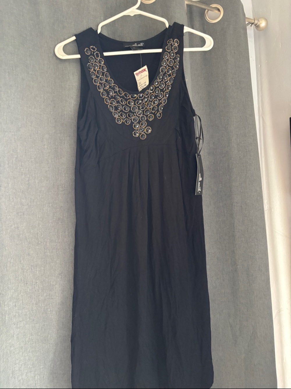 Willi Smith Black Sleeveless Dress with Metallic Accent